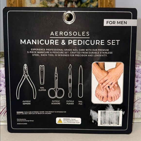 AEROSOLES Set of 5 Durable Professional Stainless Steel Versatile Manicure Tools - Picture 2 of 6
